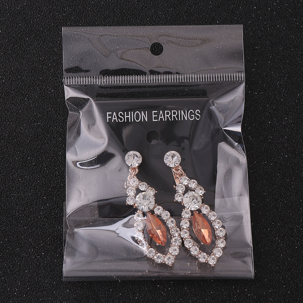 1 Pair Fashion Water Droplets Alloy Hollow Out Rhinestones Women's Chandelier Earrings Ear Clips display picture 4