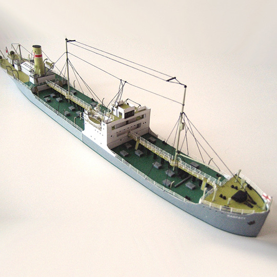 1:400 波兰Karpaty号货船 纸模型 轮船  手工DIY 纸艺作业