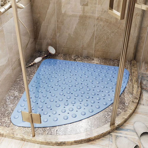 Modern minimalist bathroom shower room PVC floor mat ins bathroom hydrophobic anti-slip mat fan-shaped suction cup massage foot mat