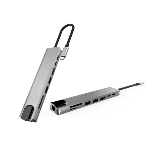 type-c to HDMI HUB RJ45 eight-in-one TYPE-C network card dock hub card reader hub