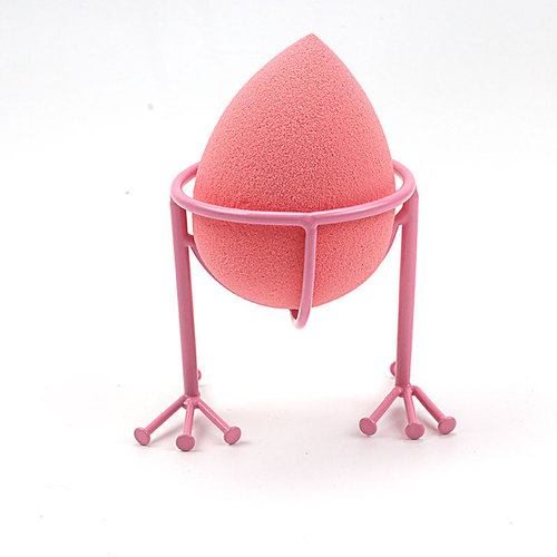 Origin and supply cute chicken claw gourd star metal powder puff rack makeup egg tray electroplated makeup egg rack storage
