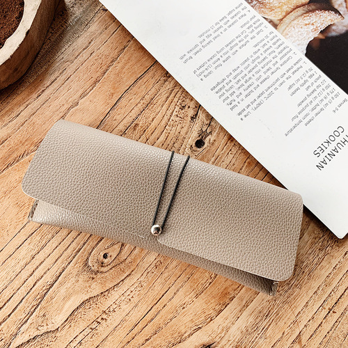Qianai soft bag glasses case leather men's leather PU folding glasses case sunglasses frame storage box sunglasses hand bag