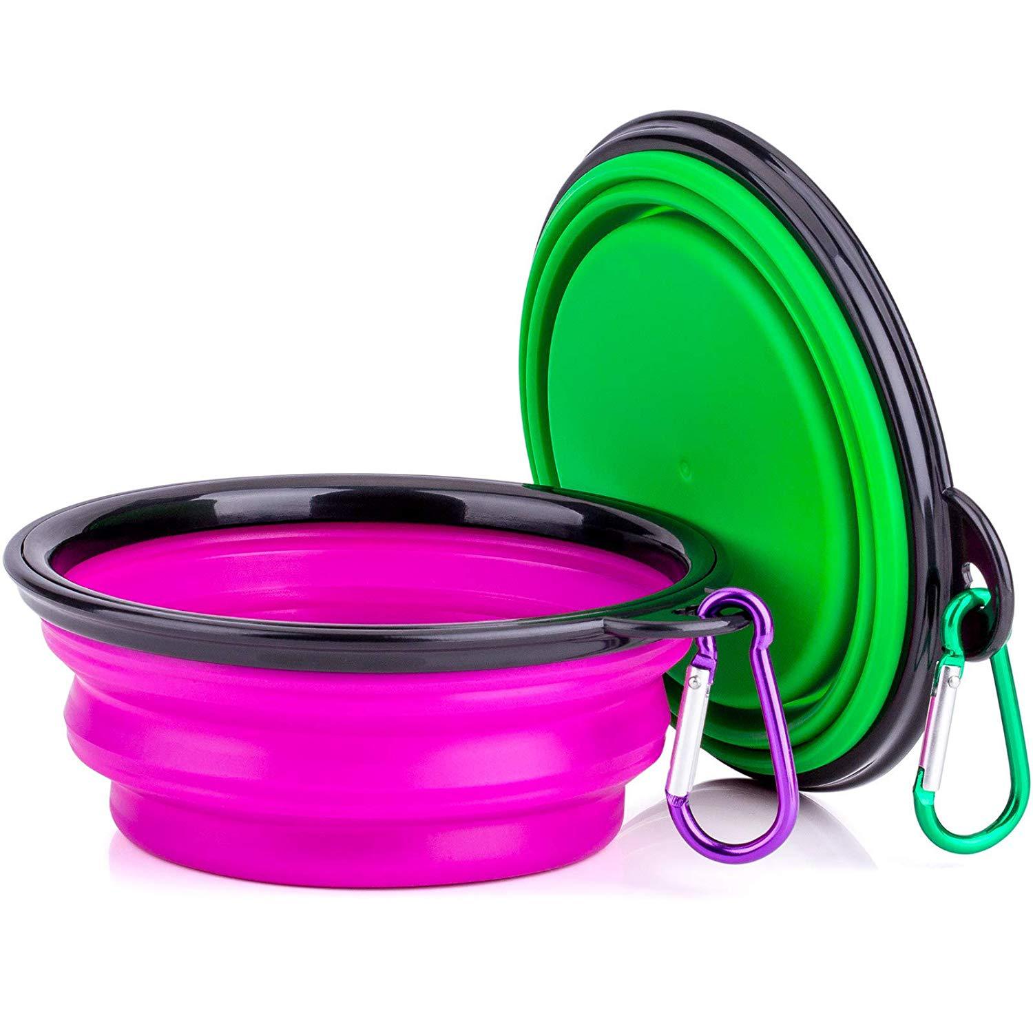customized fold silica gel Dog bowl TPE Pet Bowl outdoors travel Portable Cat Bowl Pets Utensils