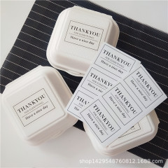 透明封口貼THANK YOU創意便當蛋糕盒貼紙不乾膠 烘焙月餅蛋黃酥貼