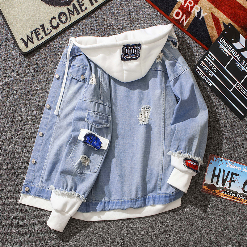 Spring Baseball Clothing Korean Style Slim-fit Youth Denim Jacket Trendy Men's Spring and Autumn Denim Jacket