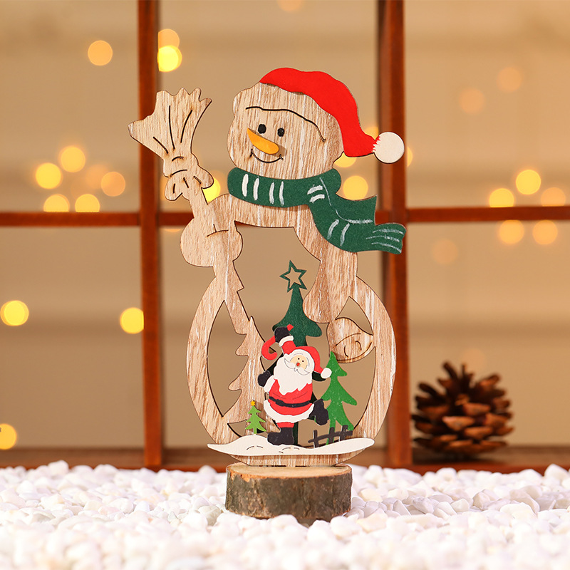 66g Weight Ornaments Event & Party Supplies 1 Piece Quantity Party Occasion Wood Material Christmas Festival Snowman Pattern Cute Style Handmade Craft Christmas Cute Snowman Wood Party Ornaments 1