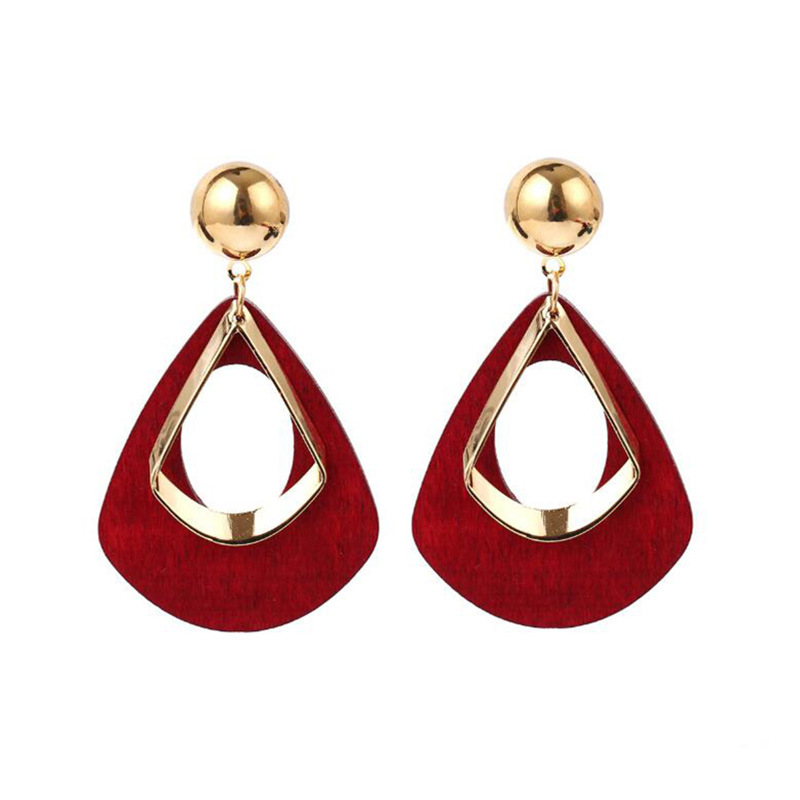 1 Pair Quantity Holiday, Stage, Shopping Occasion Simple Style Geometric Alloy Wood Plating Women's Drop Earrings