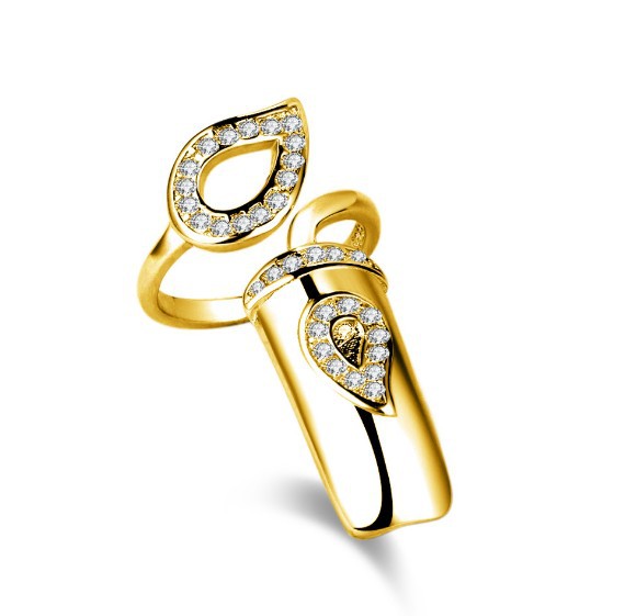 Estilo coreano de moda personalizada creativa anillo abierto anillo de uñas elegante Diamante de las mujeres conjunto de joyas al por mayor