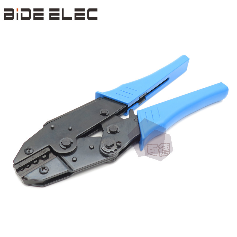 LS-10棘轮式红蓝手柄SC紫铜裸端子专用压线钳压接工具1-10mm2