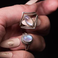 Three Jie: New European and American Style Fashion Runway Rings&mdash;Hot Cross-Border Seller! Luminous Stone Horse-Eye Gemstone Rings, Manufacturer Direct