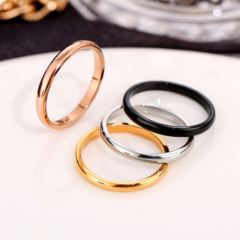Street Occasion 304 Stainless Steel Material Real Gold Plated Geometric 304 Stainless Steel Simple Style Waterproof Non Tarnish Rings