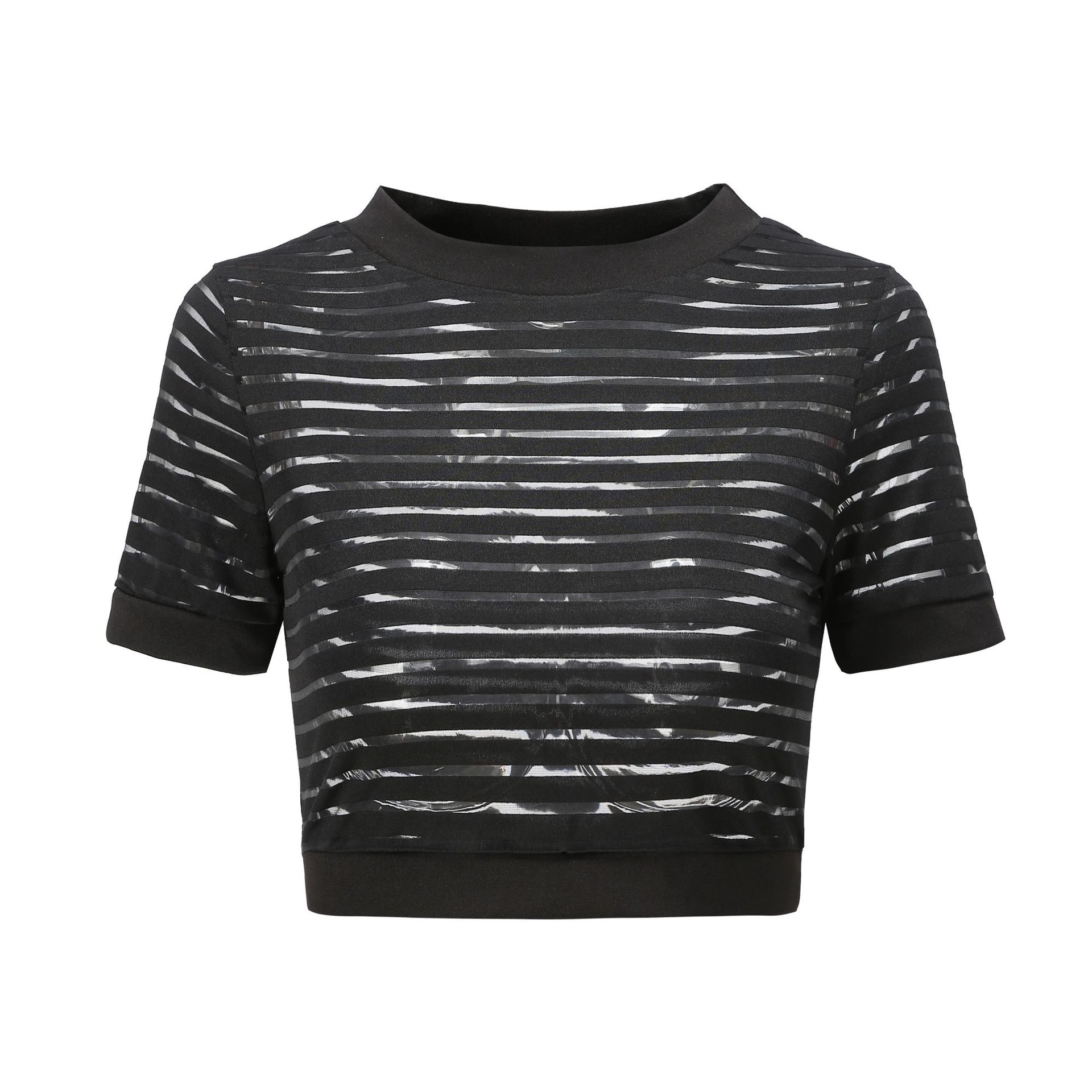 short striped short-sleeved T-shirt nihaostyles clothing wholesale NSJM80367