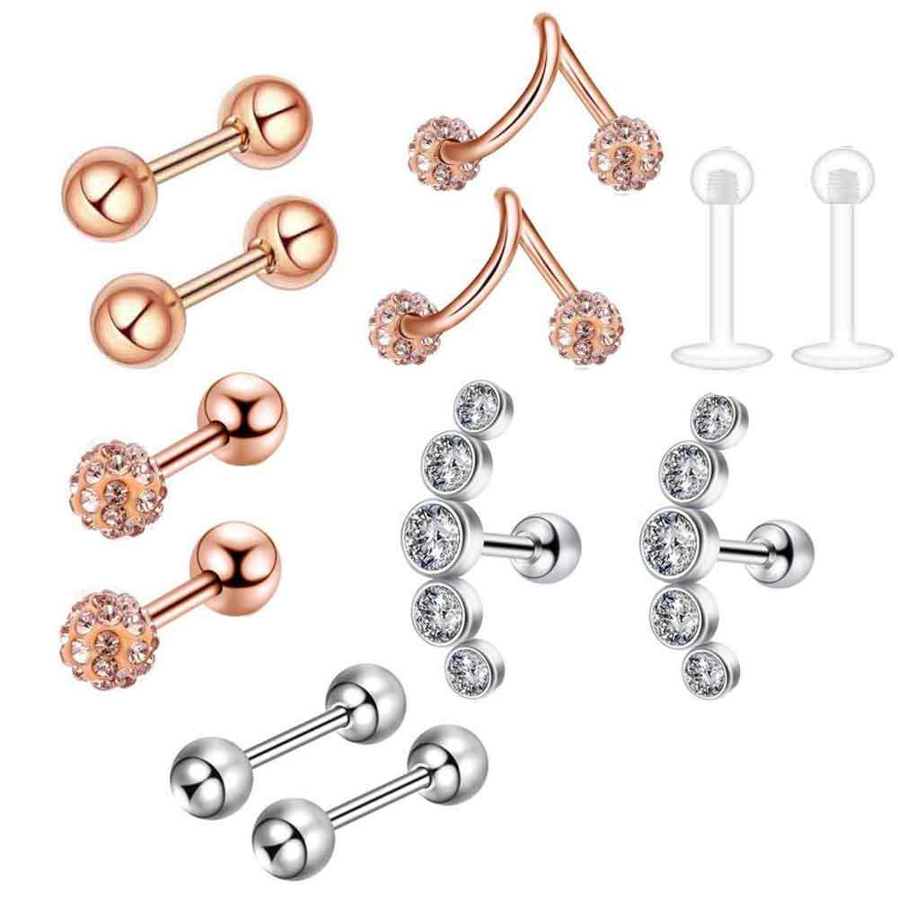 Pointed titanium steel lip stud product view