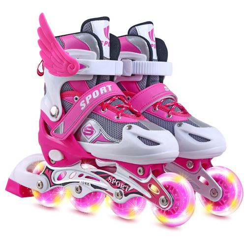 Manufacturer direct sales Children's roller skates Flashing roller skates Adjustable men and women wholesale 