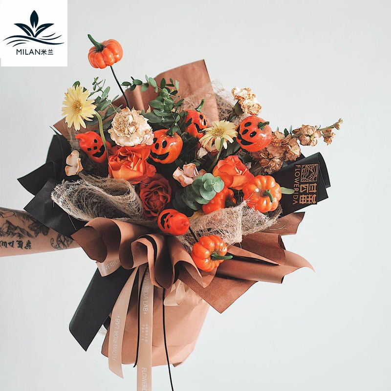 Papel de color sólido papel Kraft ramo coreano papel de embalaje flores material de embalaje de regalo papel Kraft