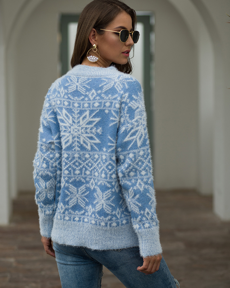  snowflake jacquard pullover sweater nihaostyles wholesale Christmas costumes NSMMY82662