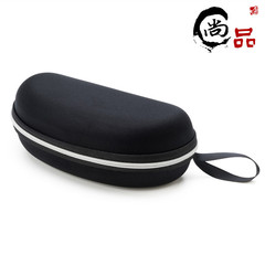 Glasses case zipper case black knitted fabric EVA zipper case large frame sunglasses case sunglasses case wholesale