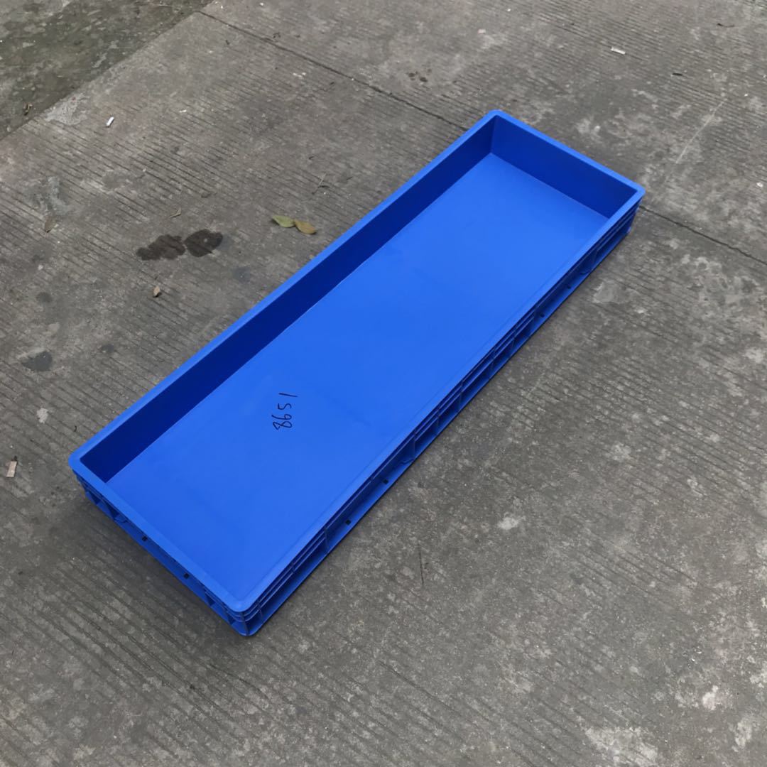 厂家供应蓝色新料汽配箱 1350*30*135车间物料存放胶框加厚灯管箱