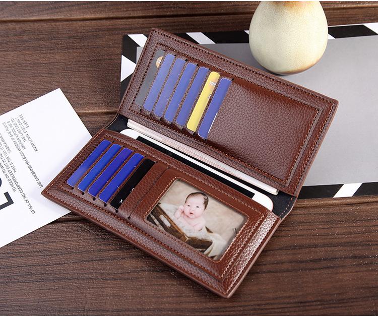 New product mens wallet wallet men multicard position lychee pattern long wallet thin mobile phone bagpicture12