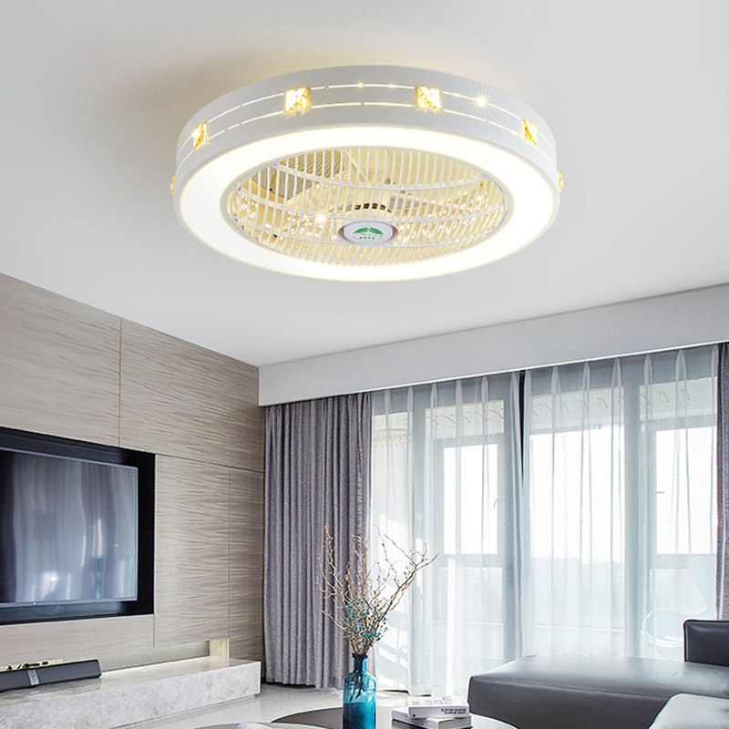 卧室吸顶风扇灯现代简约北欧餐厅家用吊扇灯饰网红led隐形风扇灯|ru