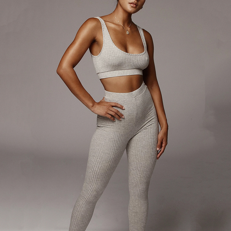 seamless knit hip-lifting yoga sports suit set NSFD30717