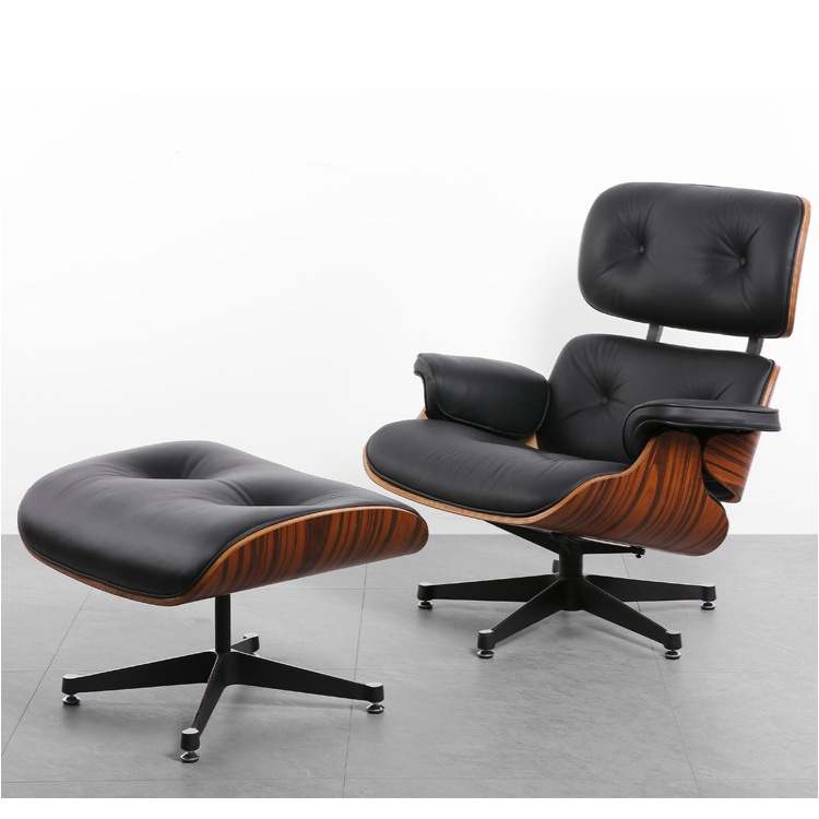 厂家直营伊姆斯躺椅Eames北欧真皮休闲椅家用沙发组合单人沙发椅