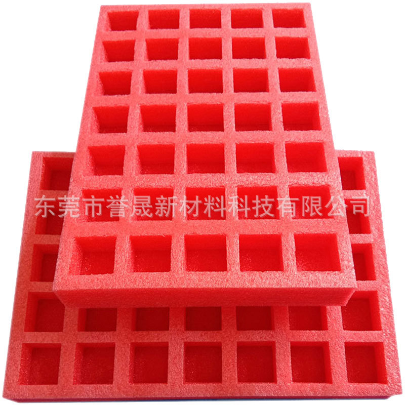 红色植绒EPE珍珠棉内衬 防震防静电珍珠棉泡沫内托