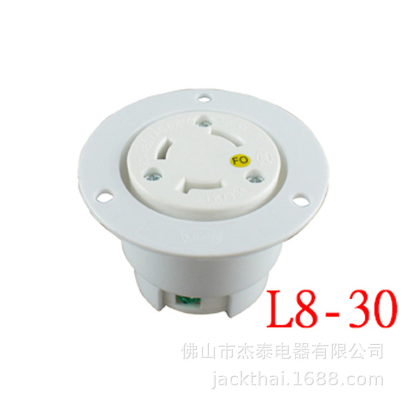 LK-7334FO NEMA L8-30C 机柜机箱电源插座 30A480V美规防松脱母座
