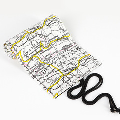 Map Print Canvas Pencil Case 12 24 36 48 72 Hole Large Capacity Reel Pencil Bag Colored Pencil Sketch Stationery Bag