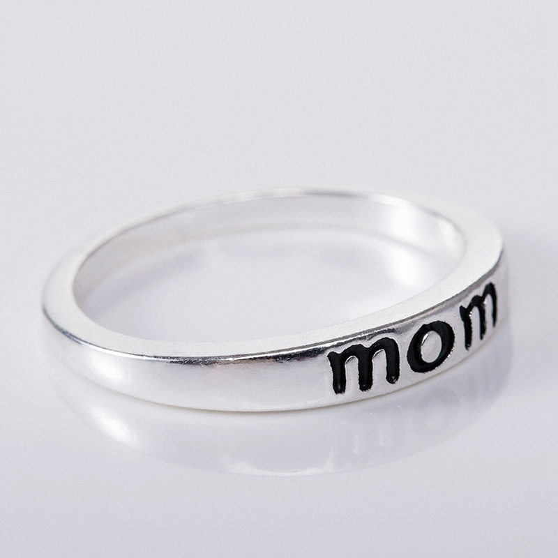 Wholesale Jewelry MAMA Simple Style Letter Alloy Plating Rings display picture 4