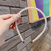 Summer hair accessory from pearl, headband for face washing, Korean style, simple and elegant design