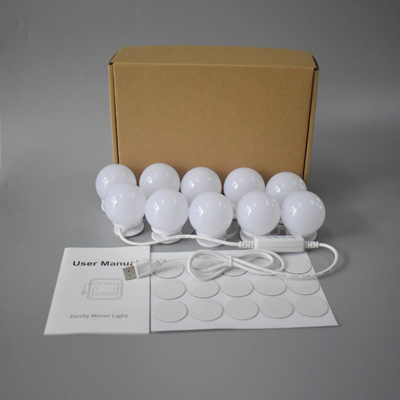 美式USB灯串好莱坞镜前灯 跨境亚马逊热销浴室化妆镜灯泡镜前灯|ms