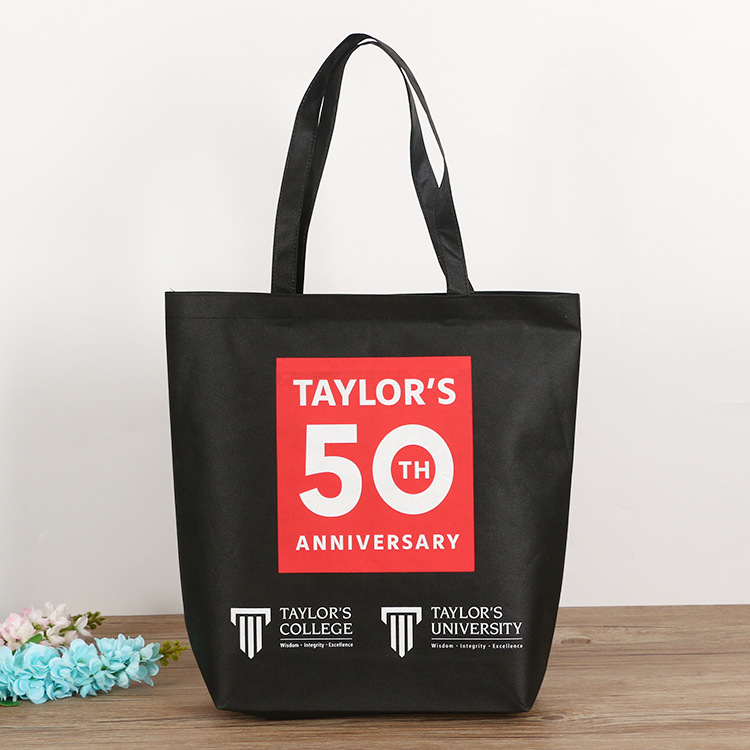 新款创意数字图案覆膜无纺布手提袋折叠  无纺布袋现货可印logo