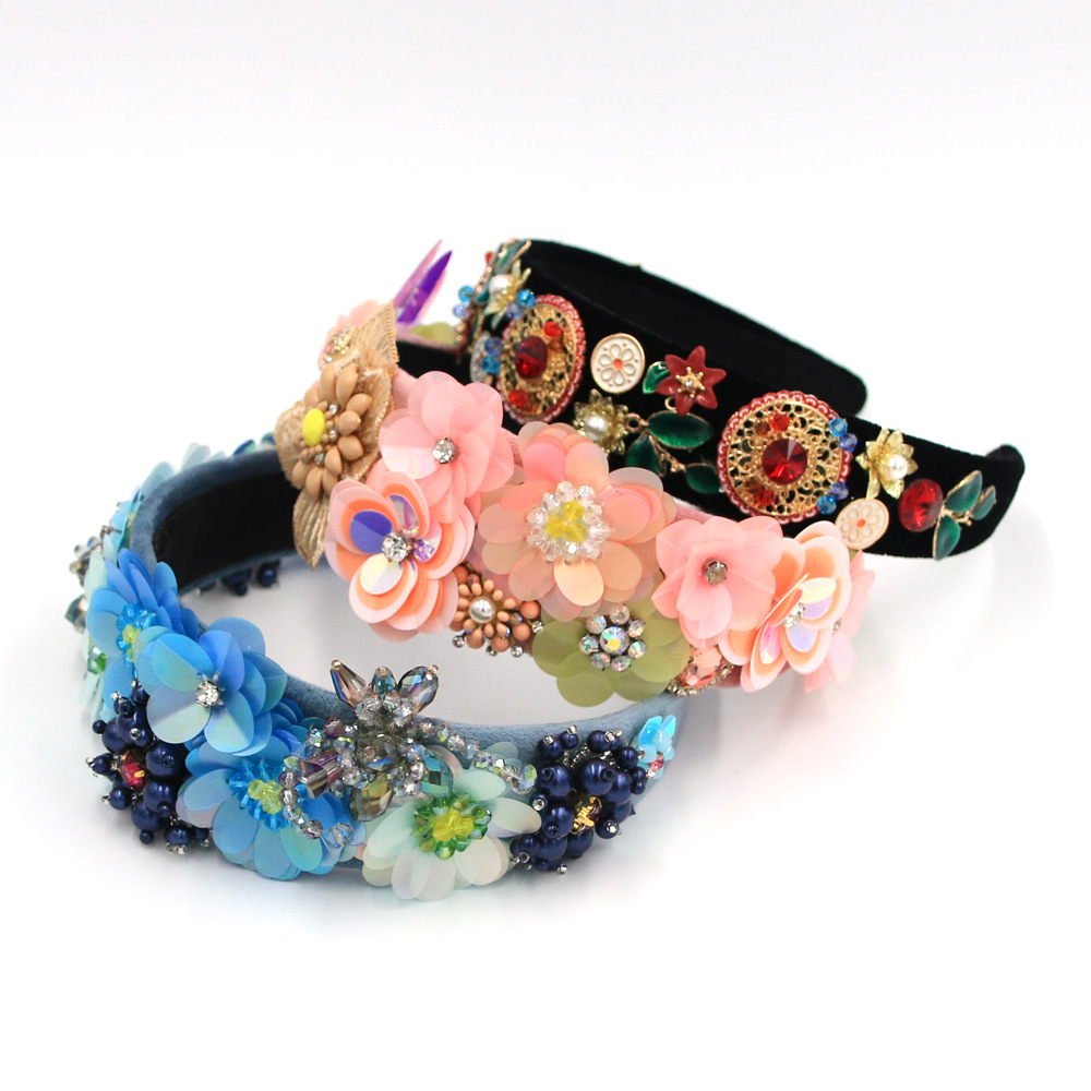New Fashion Baroque High-end Gem Handmade Metal Forest Series Catwalk Headband Nihaojewelry Wholesale display picture 2