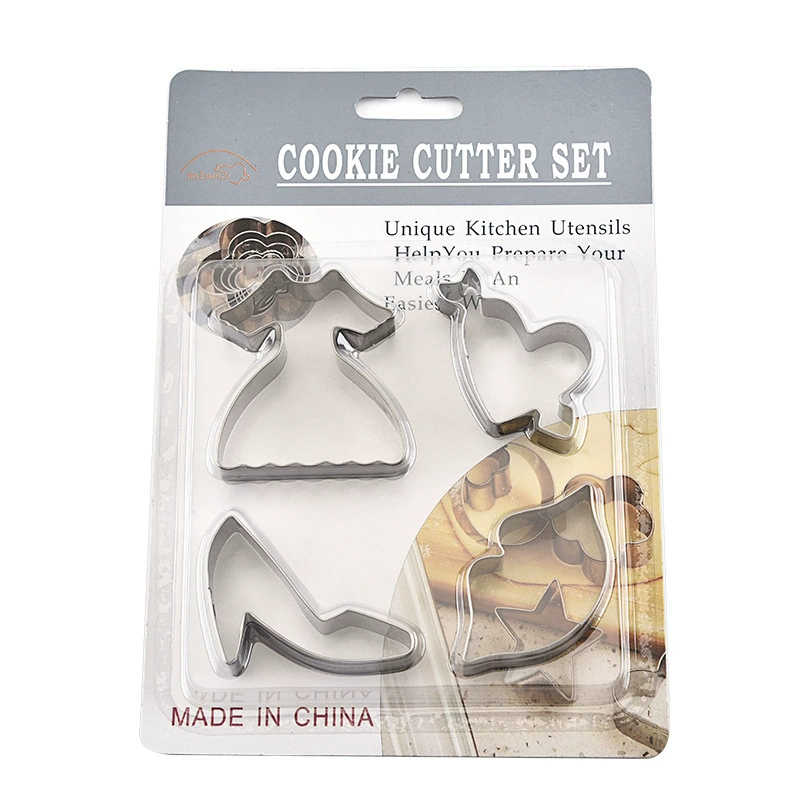 Compact mold stainless steel, set, 4 pieces