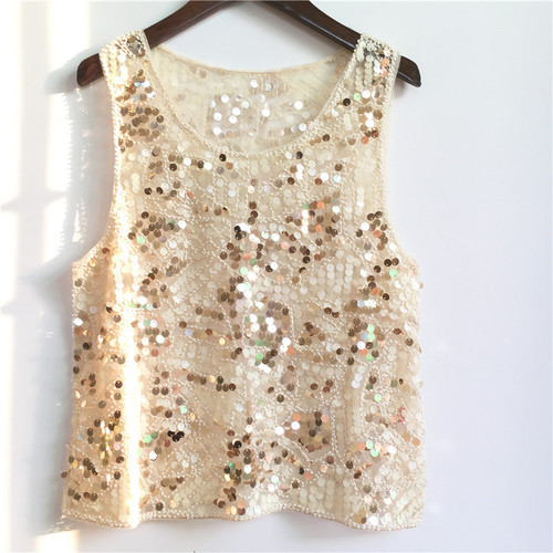 A one-piece dropshipping shiny spaghetti strap women's outerwear sleeveless short-style stylish inner layer base top shirt