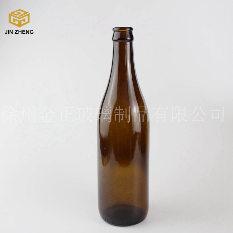 厂家现货直供 540ml调味玻璃瓶 圆形黄酒瓶 茶色酒瓶 棕色黄酒瓶