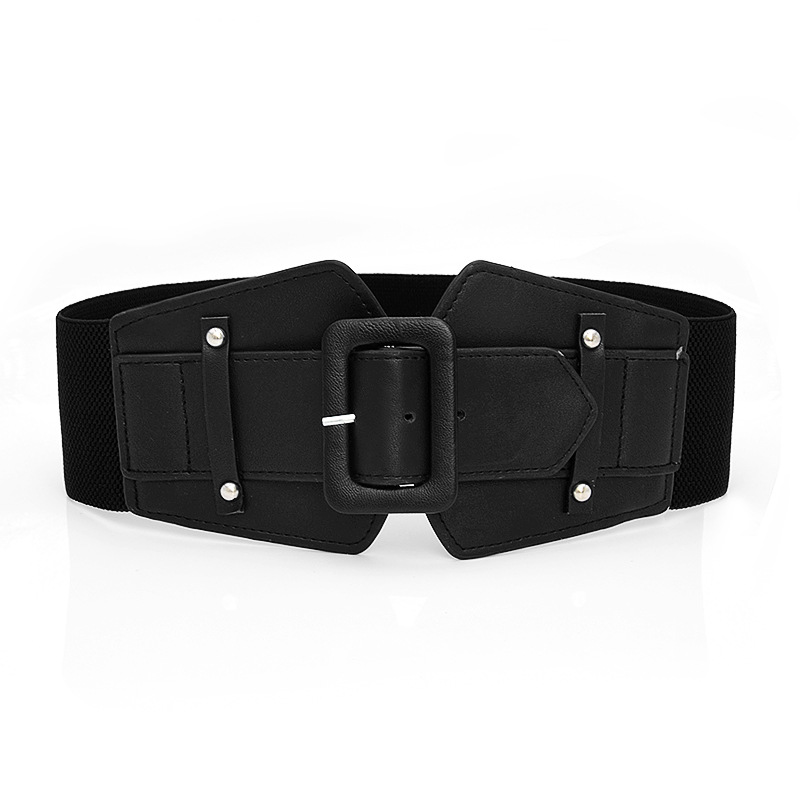 Europeo y americano Super ancho cintura sello al por mayor moda elástico cinturón ancho accesorios decorativos cinturón personalizado sello rojo