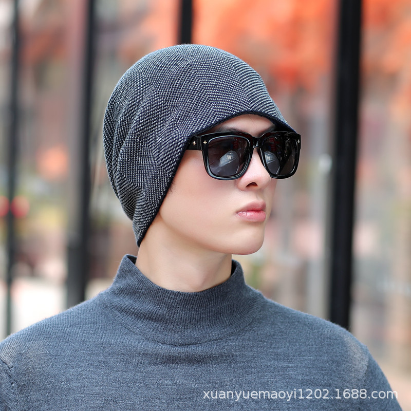 Knitted Beanie Hat For Men Winter Warm Woolen Plush Versatile_voghion.com
