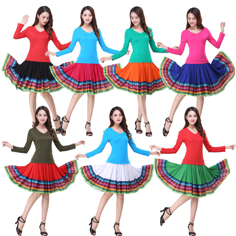 2020 Spring new pattern square dance clothing square Skirts skirt Costume costume Ballroom dancing