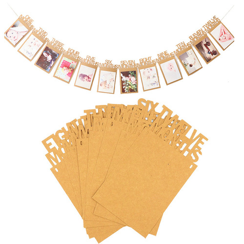 Direct Manufacturer Sale 12-Month Birthday Banner Photo Wall Cross Banner Baby's 1st Birthday Party Decoration Photo Frame