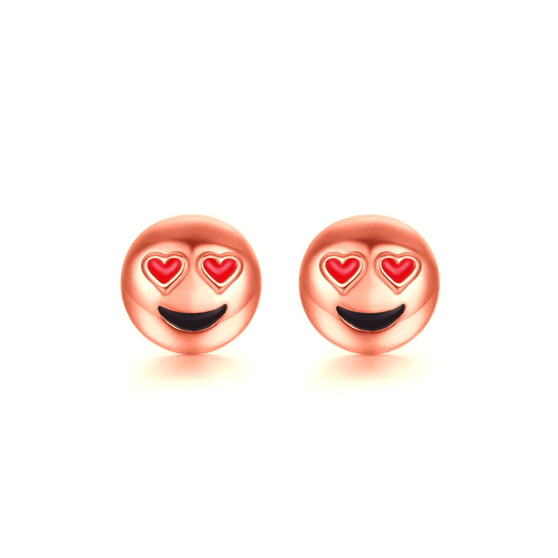 Alliage Huile Dégoulinant Mode Sourire Emoji Chiens Coccinelles Boucles D&#39;oreilles Nihaojewelry display picture 1