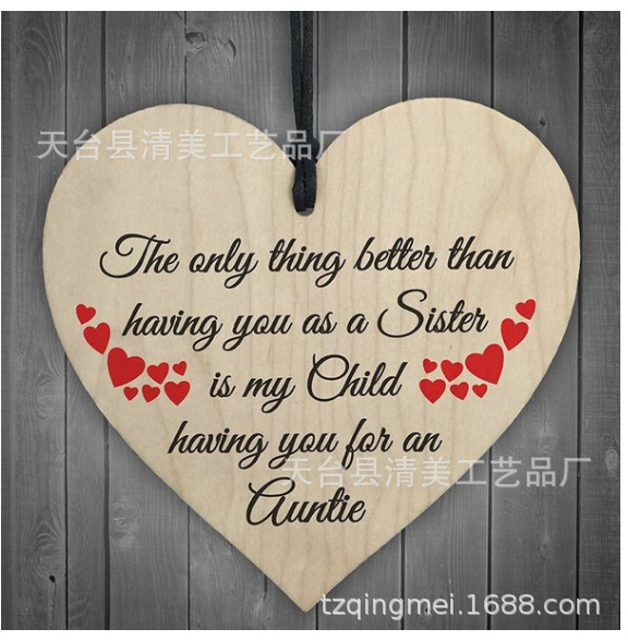 40 estilos 100mm amor madera chip colgante DIY madera colgante 1 paquete