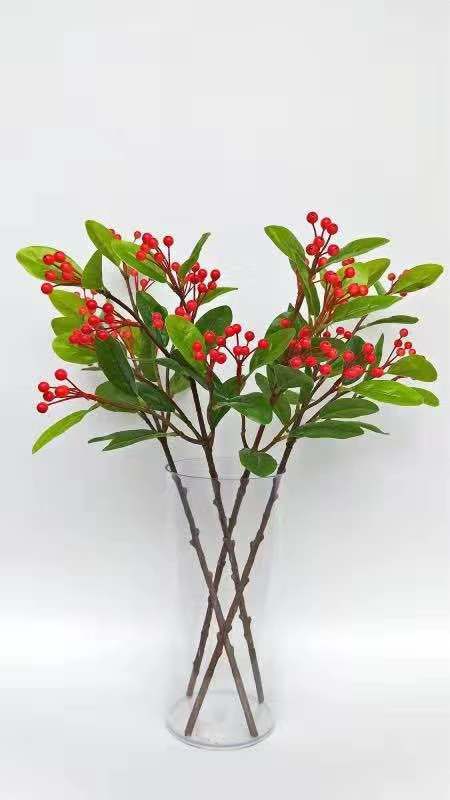 Simulated red fruit single branch, high-fidelity hawthorn branch, foam chili, busy mango, berry, loquat tree branch, simulated pomegranate detail image 18
