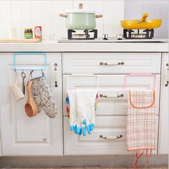 櫥櫃門背式單杆毛巾架 塑料無痕抹布掛架毛巾杆 多用途雜物掛 20g