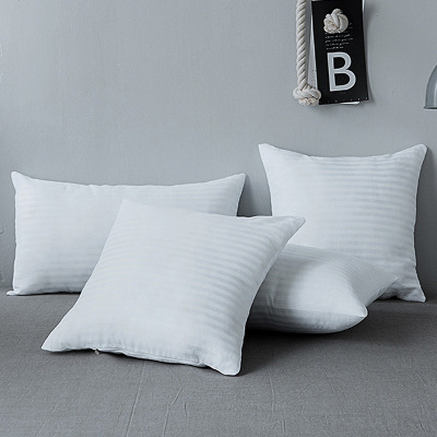 跨境 厂家直销 枕头枕芯酒店宾馆单人双人交织棉缎条枕头特价批发