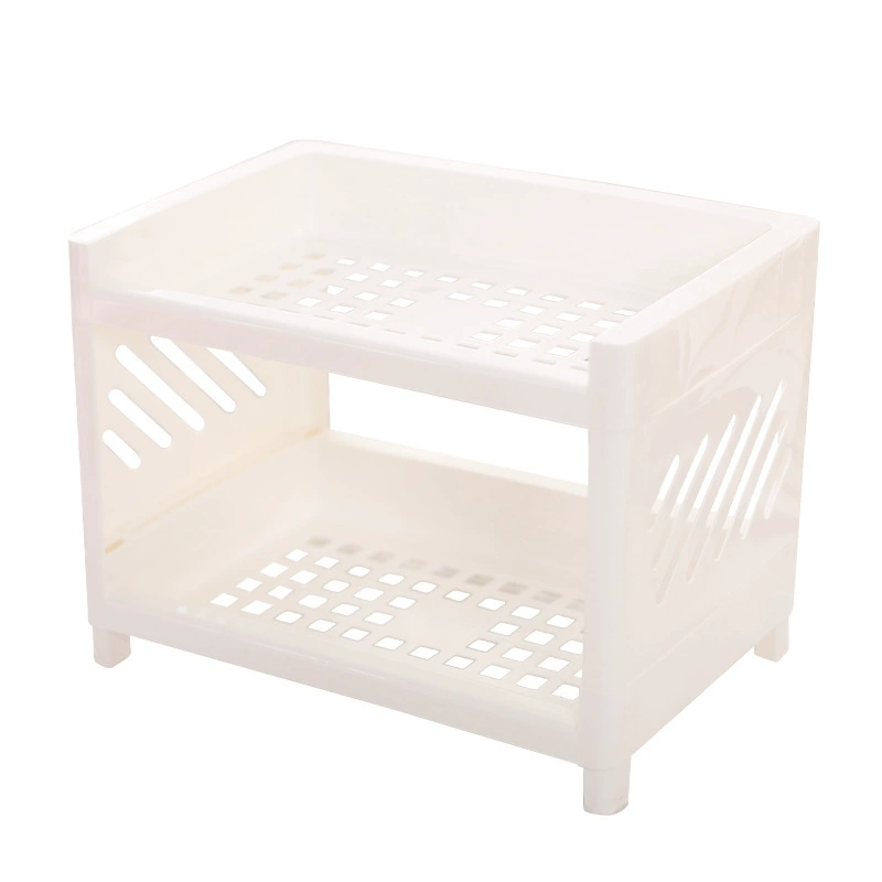 Двухъярусная стойка для хранения Yingcai – 19,58×13,28×10,24 см, 0,5 кг; 4 цвета: розовый, белый, зелёный, серый