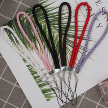 厂家直销毛线混pu皮革编织证件挂绳钥匙皮绳相机手机挂绳批发