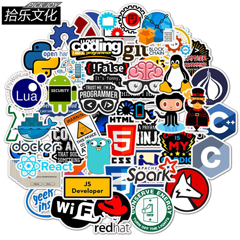 50 programmer programming stickers Amazon popular computer laptop skateboard waterproof graffiti stickers 50 programmer programming stickers Amazon popular computer laptop skateboard waterproof graffiti stickers