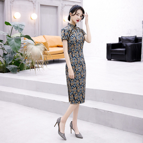 Chinese Dress cheongsam for womenJi Qipao high short sleeve cheongsam